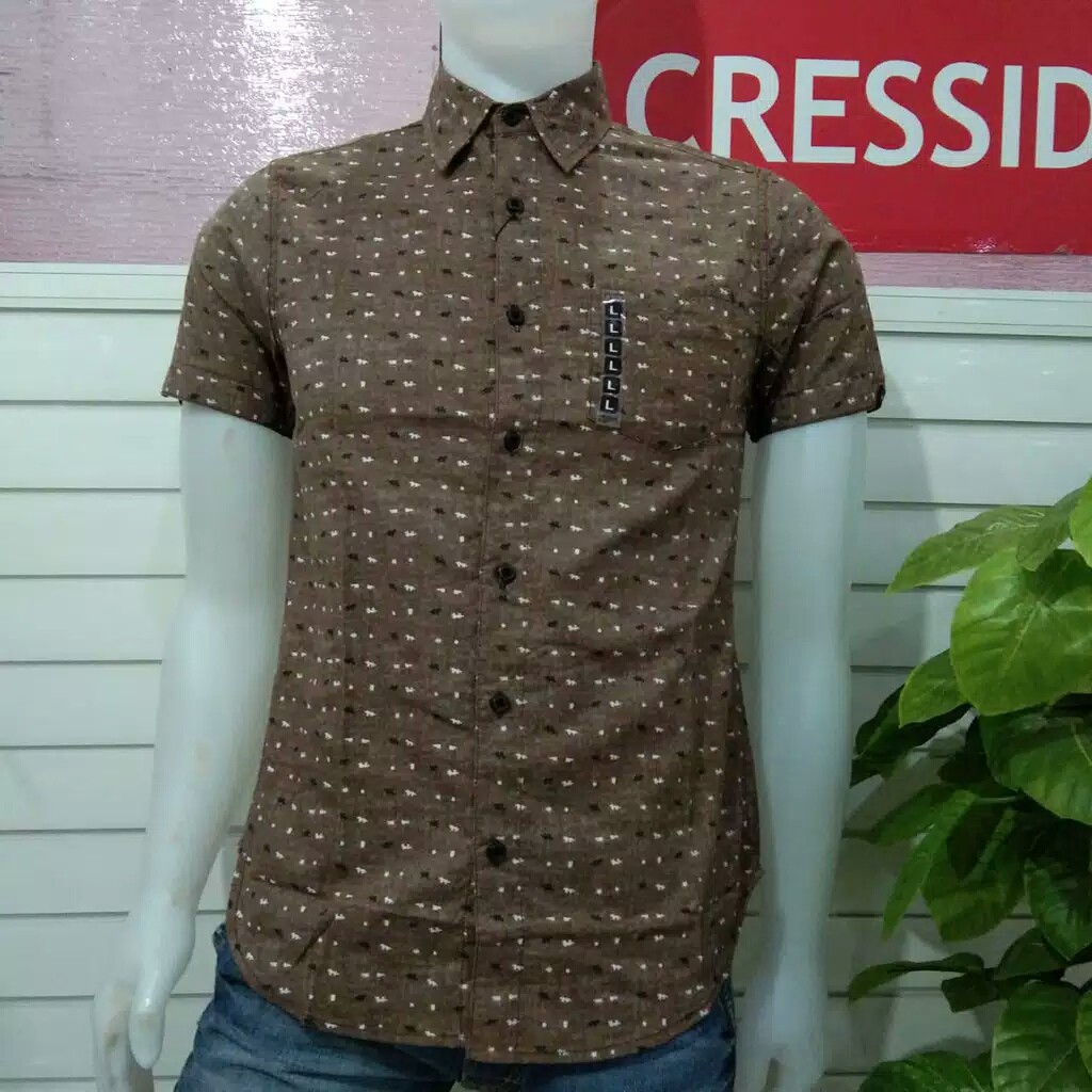 BB CRESSIDA RMFS.FF866-5A KEMEJA PRIA SLIMFIT Kemeja Casual Kemeja Lengan Pendek