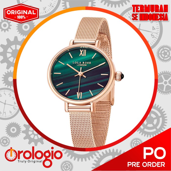 Lola Rose Women's Malachite Textured Watch with Rose Gold LR4070