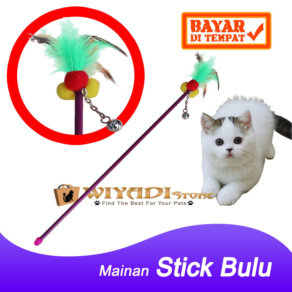 Mainan Kucing Cat Toys Stick stik bulu Rainbow untuk kucing aktif