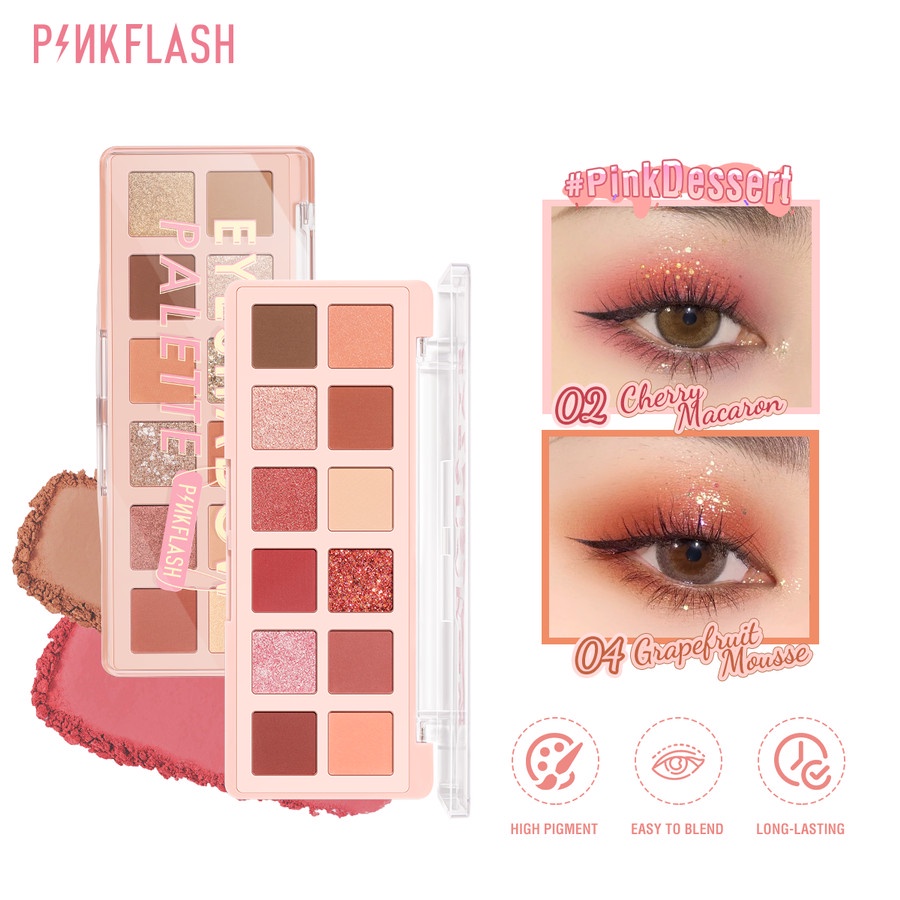 ★ BB ★ PINKFLASH Pro Touch Eyeshadow - Pink Dessert 12 Shades Eyeshadow Palette - PINK FLASH - PF E15