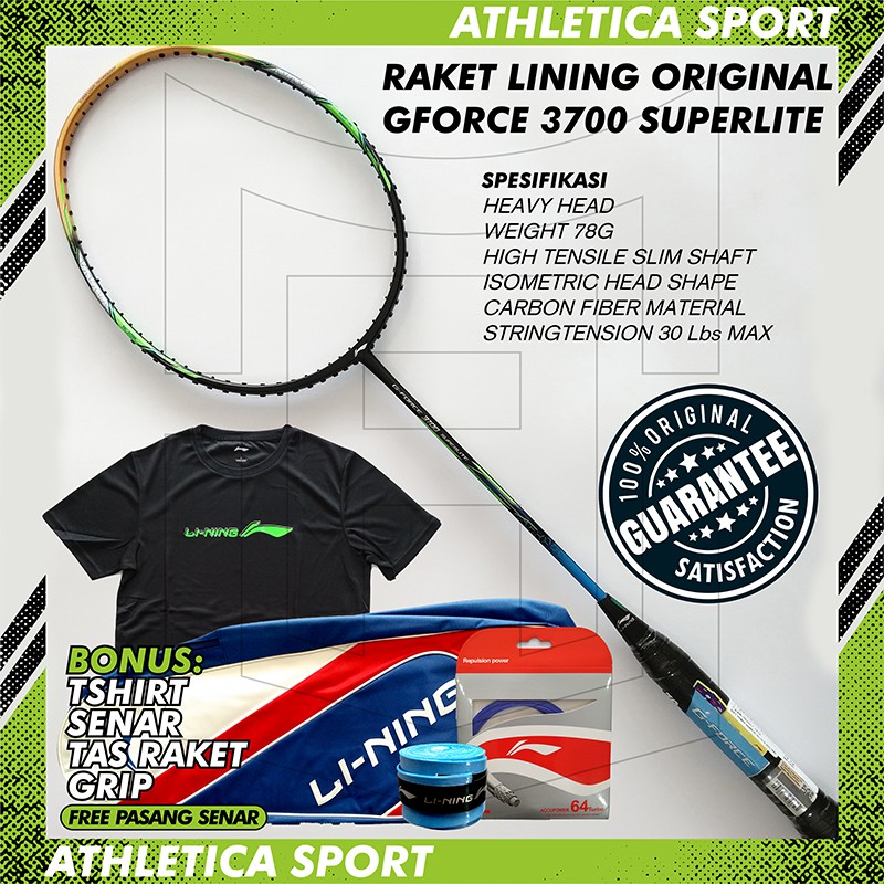 RAKET BADMINTON LINING GFORCE 3700 SUPERLITE ORIGINAL