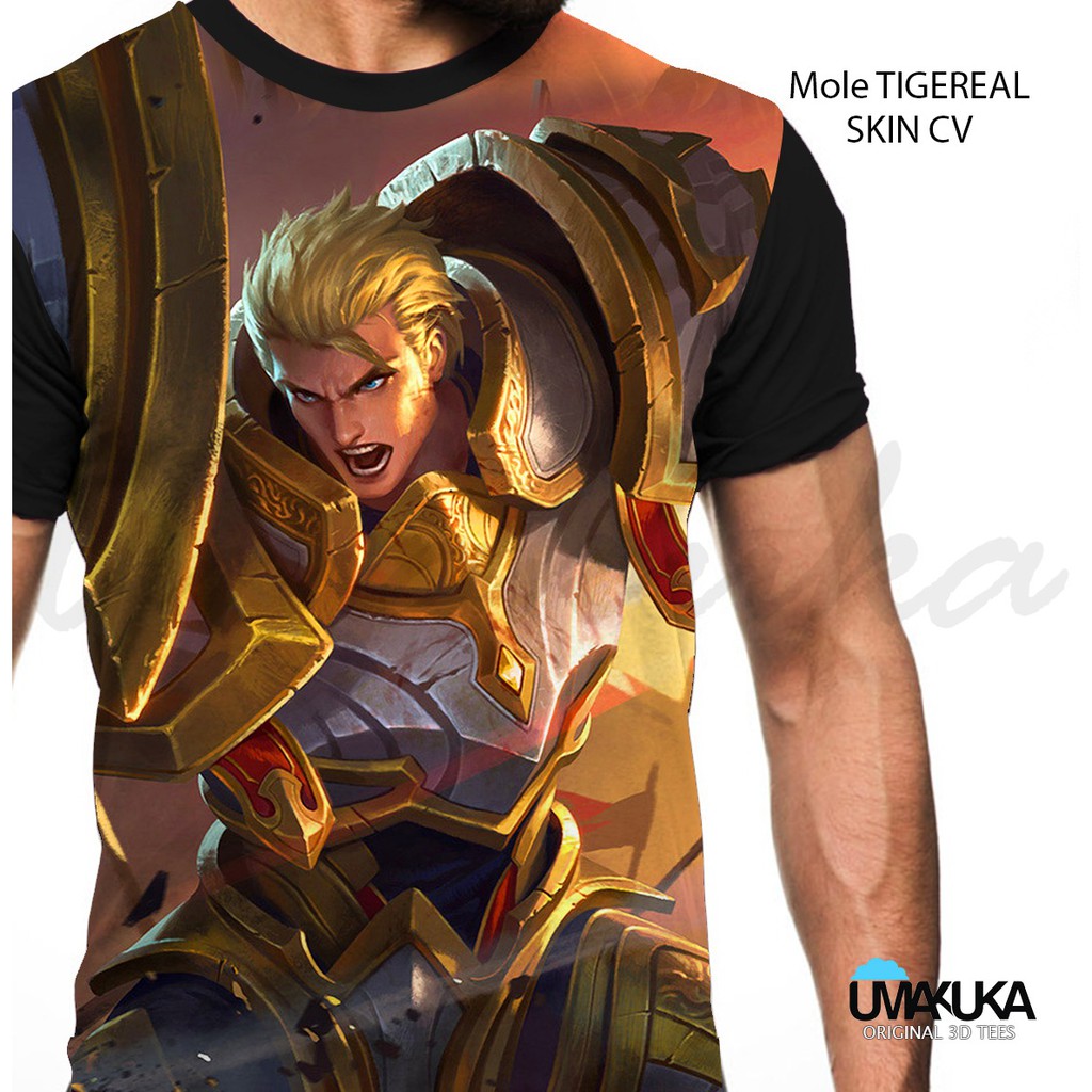 baju tshirt kaos 3d game mobile legend tigereal alucard skin terbaru premium original murah & keren