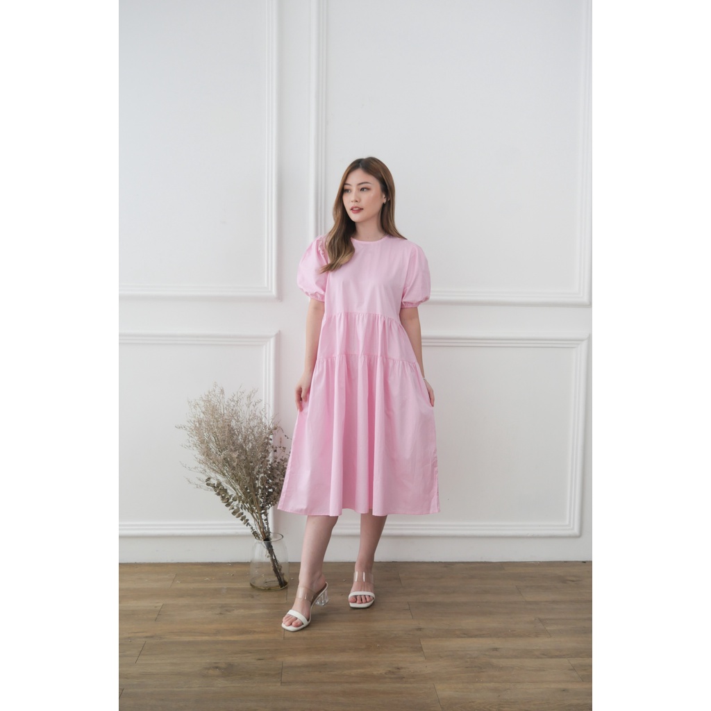 Acmtheshop - ESTER DRESS ( CREAM , PINK )
