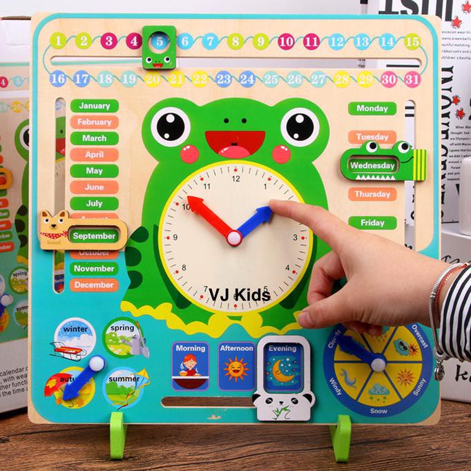 

Multifunctional Calendar Clock, Kalender Interaktif Untuk Anak Mainan Garismerpati77