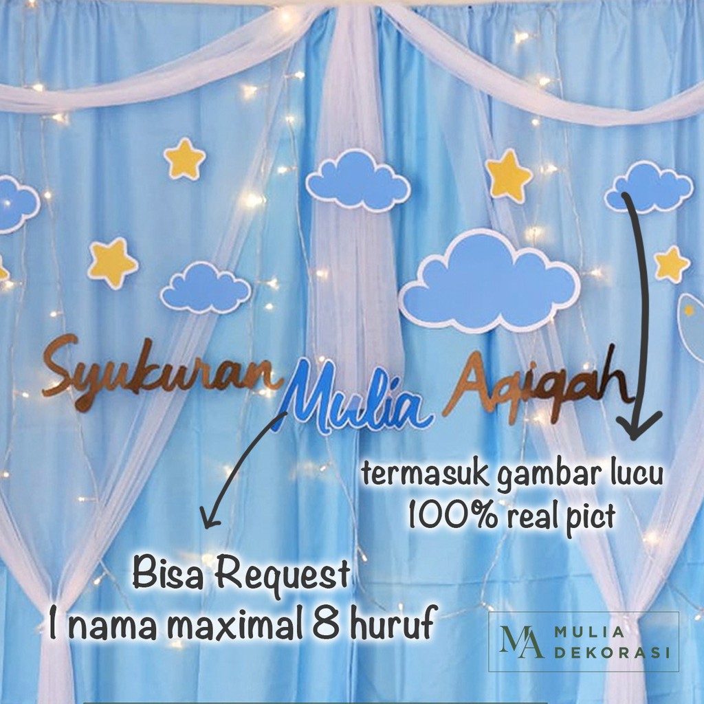 Dekorasi Backdrop Aqiqah Khitan Syukuran 4 7 Bulan Ulang Tahun Background lamaran nikah Paket N