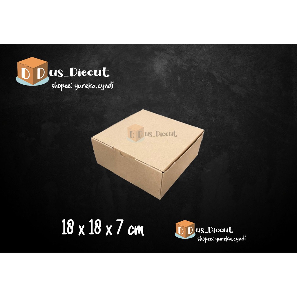 

Kardus die cut uk. 18x18x7 cm (model box pizza)