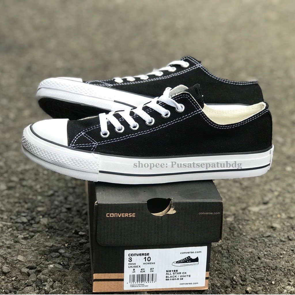 Promo Sepatu Converse Low Black White Classic Allstar Made In Vietnam