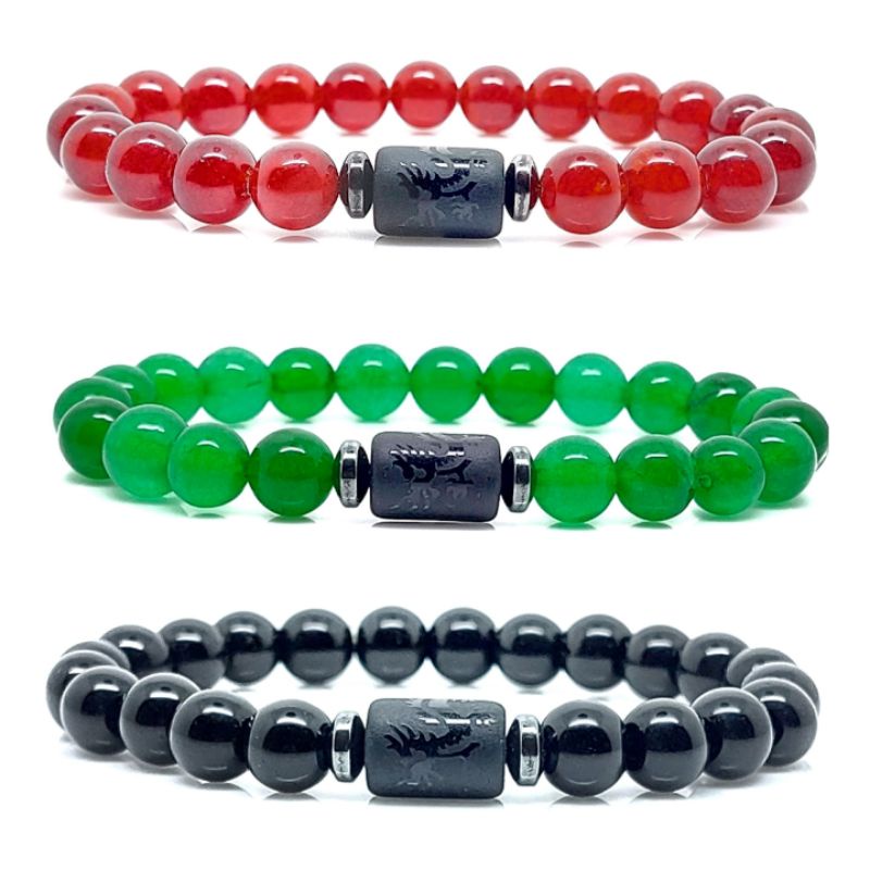 GELANG BATU PRIA WANITA KOMBINASI DRAGON KEREN DAN ELEGAN