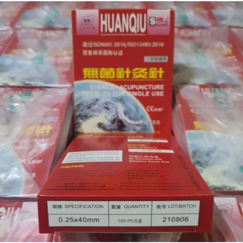 Jarum Akupuntur HuanQiu 1 1/2 &amp; 2 Cun 25x40 Acupuncture Needle Acupunture