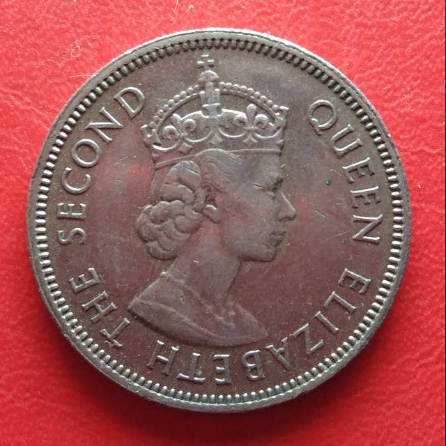 B4 .Koin Kuno Elizabeth II 50 Cents Hongkong thn 1972
