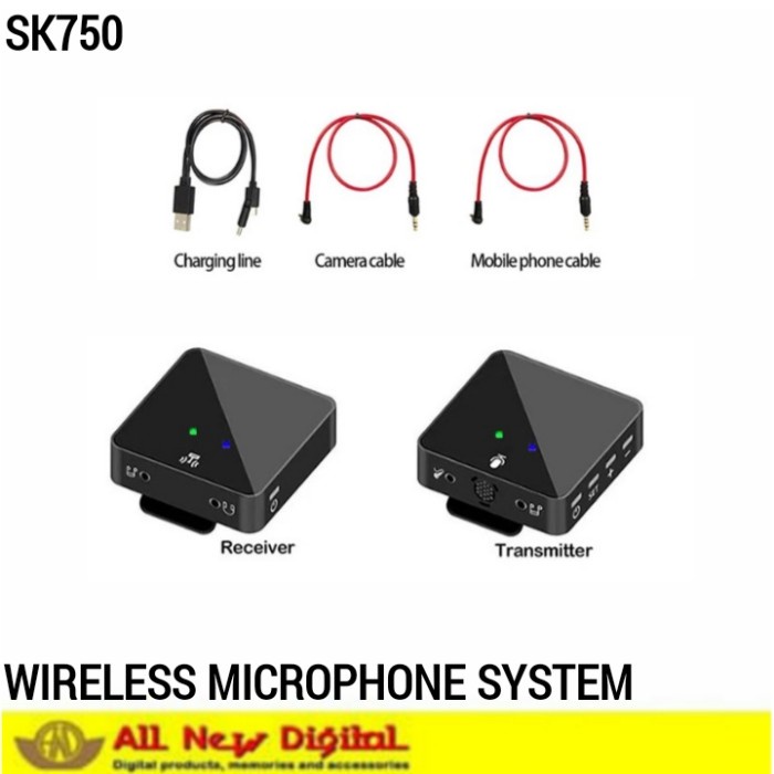 nasrullahwibisonoberkah - SK750 Wireless microphone system for camera &amp; smarphone 2 transmitter