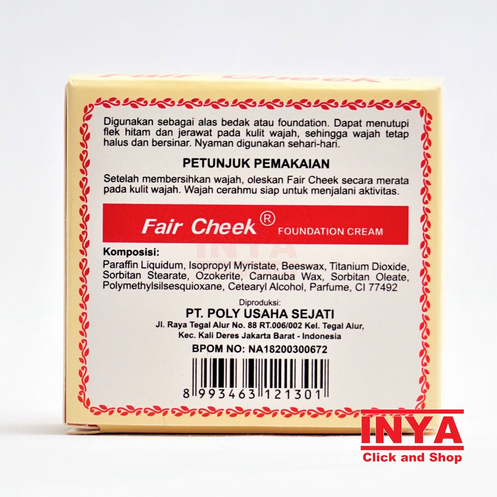 FAIR CHEEK Foundation Cream 15gr - Krim Kerang Wajah