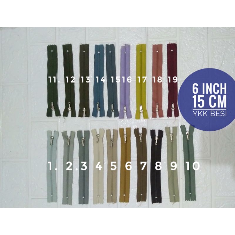 Resleting ykk no.3 sleting celana CFC 15cm zipper 6inch