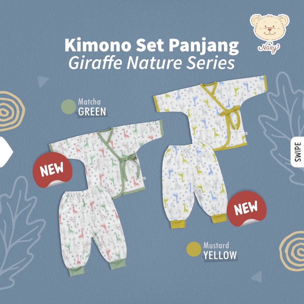 Nary Kimono Nature Motif Panjang Celana Panjang - Setelan Baju Bayi SNI