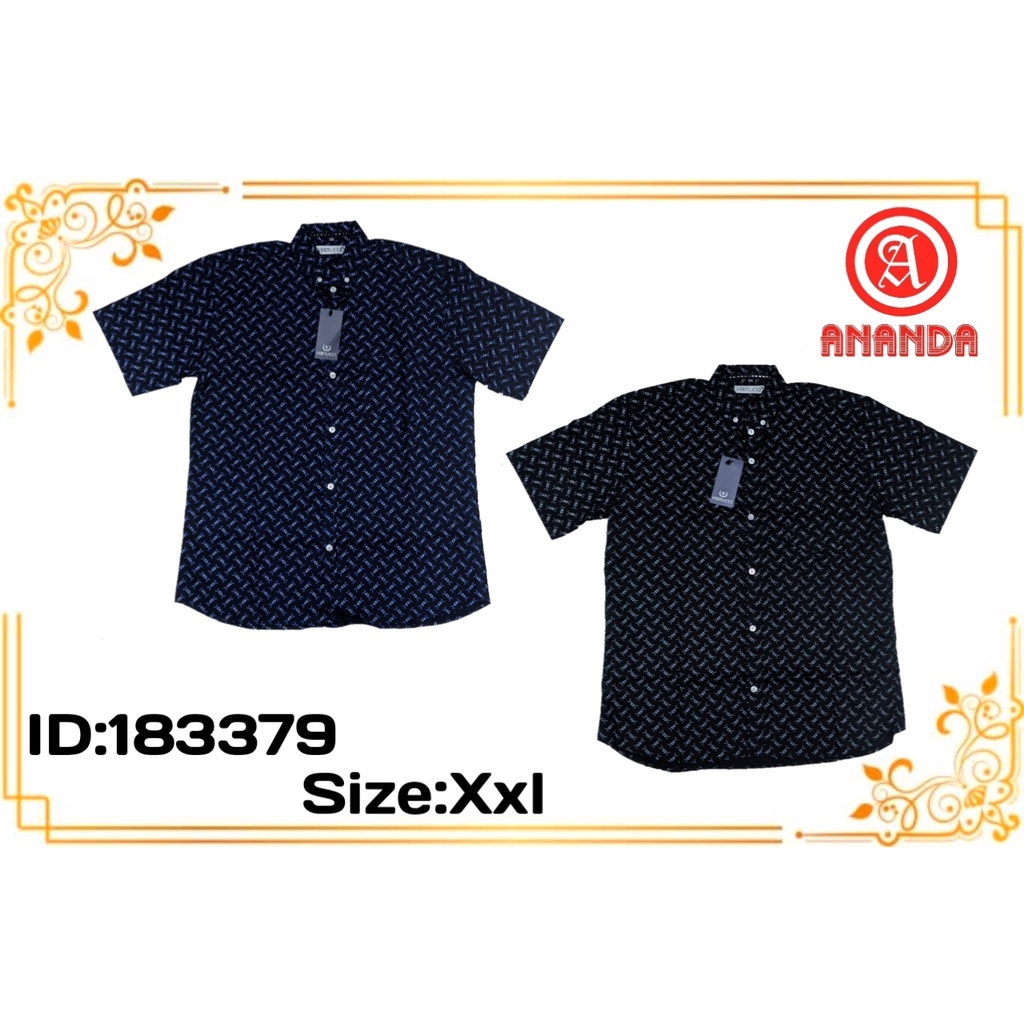 Kemeja lengan pendek pria dewasa vertucci kerah katun motif xxl.