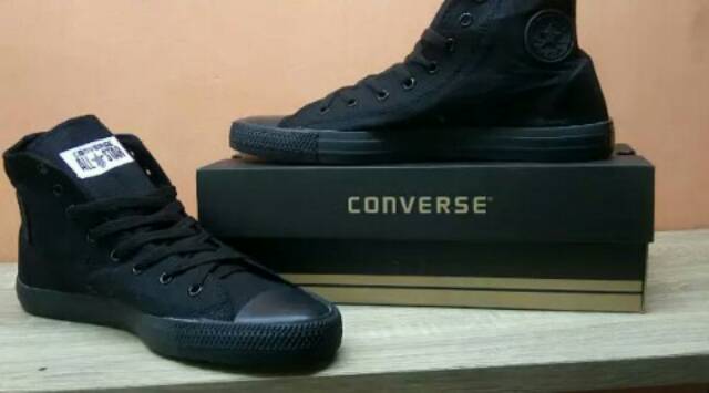 black tall converse