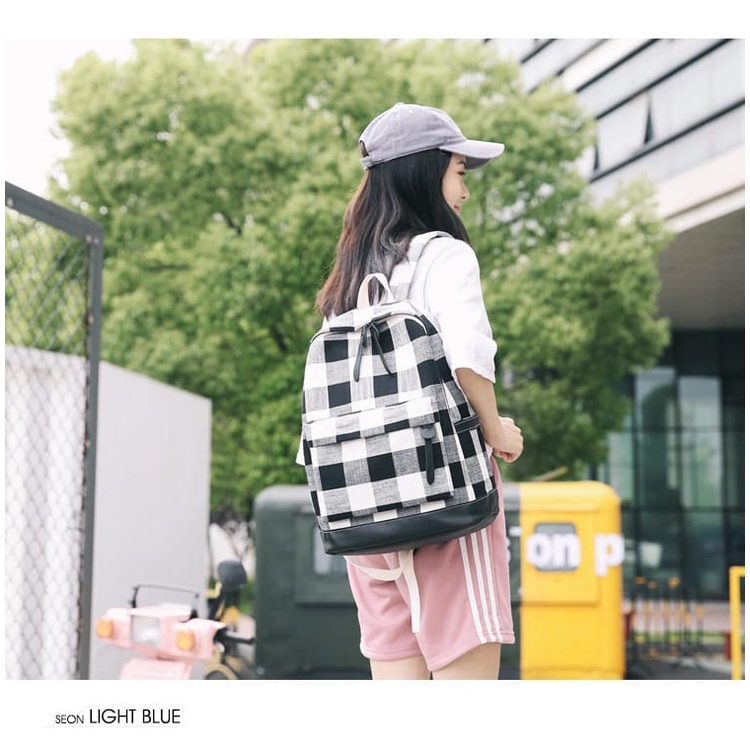 Tas Ransel Wanita Remaja Perempuan Kekinian Tas Ransel Sekolah  TK,SD,SMP SMU Motif  Aesthetic Tas Backpack Model  Style Korean