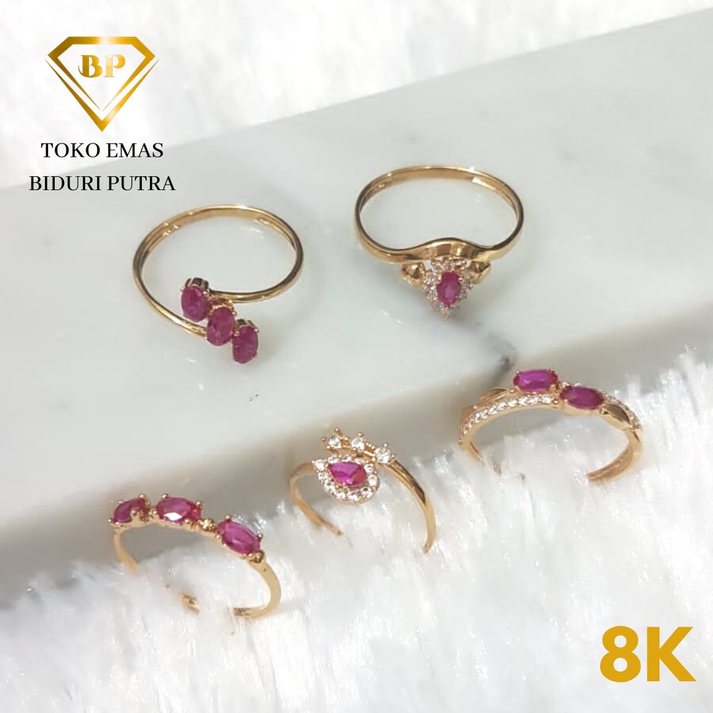 Cincin Emas Asli Solitaire Ukuran Besar/Size Besar Kadar 8k/375 toko emas biduri putra