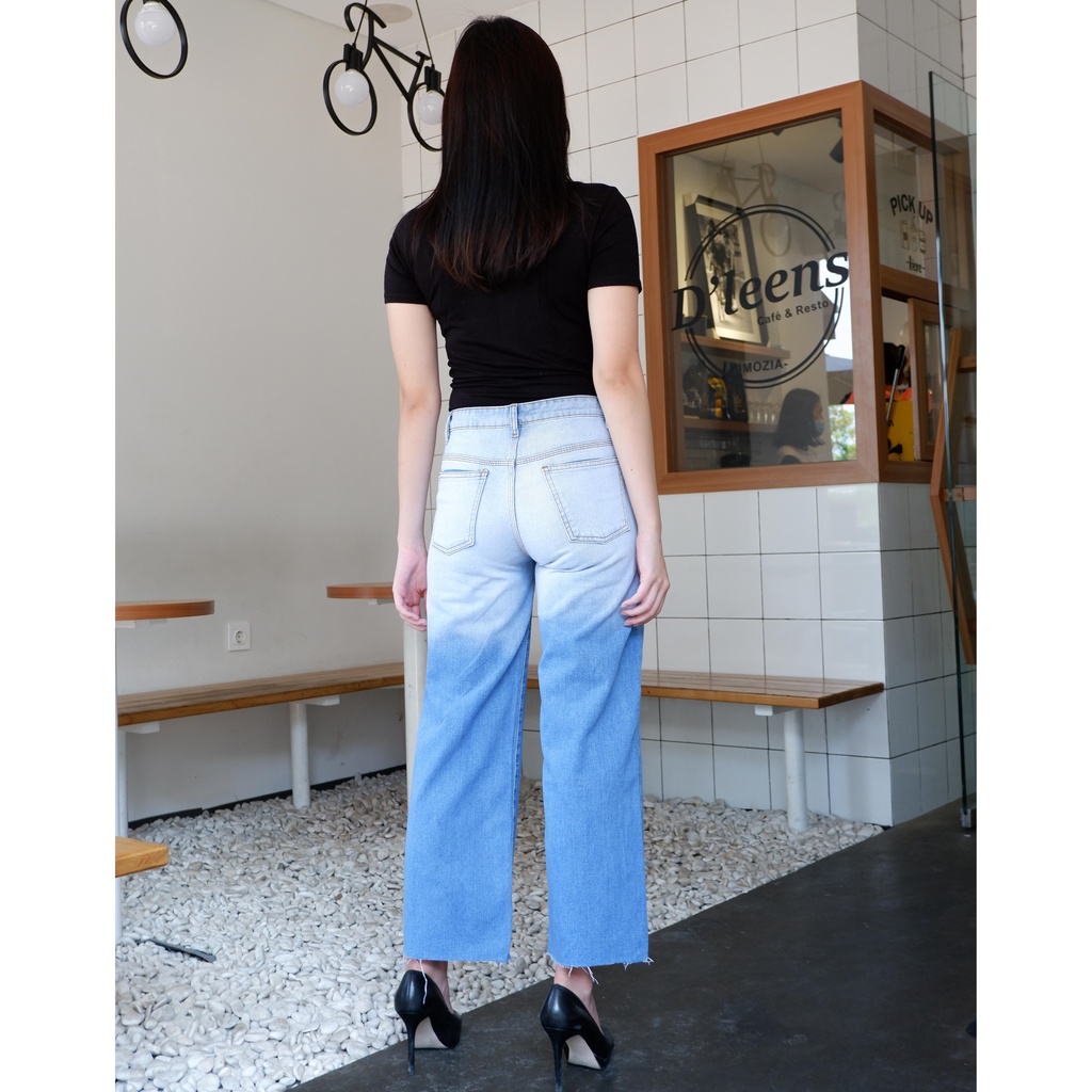 CELANA JEANS KULOT WANITA OMBRE 783 High Waist Gradasi Kekinian-6