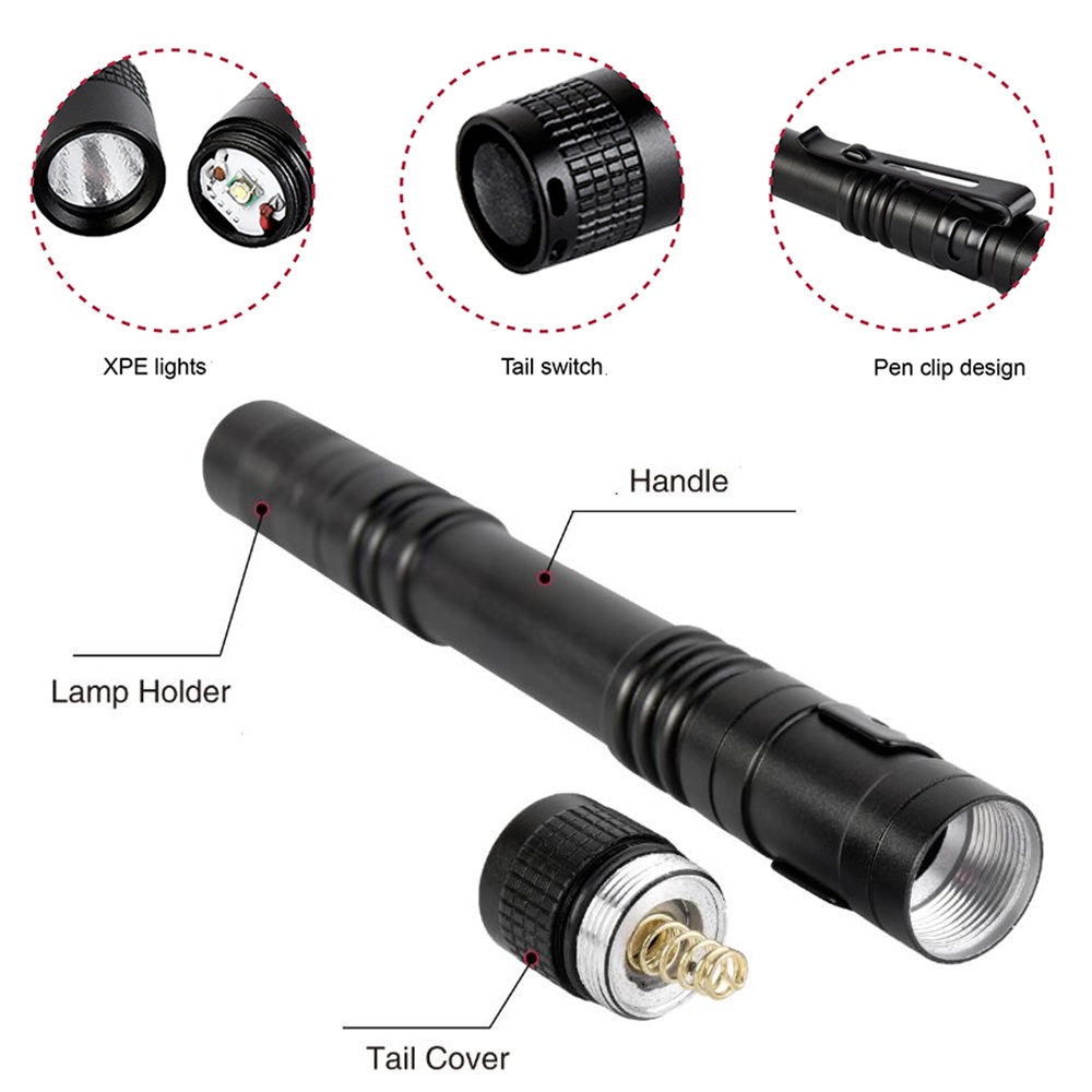 Kegiatan Outdoor Senter LED Emergency/Senter LED Portable Mini Anti Air/Lampu Flash Sangat Terang Untuk Hiking, Camping, Survival, Emergency