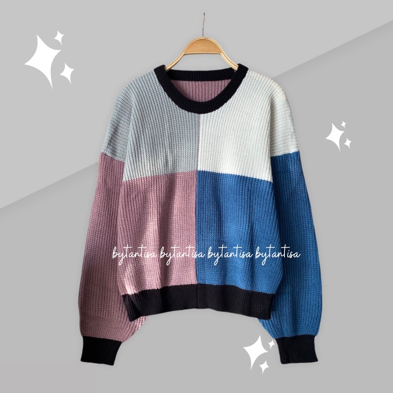SWEATER RAJUT FOURTY COMBINE 4 WARNA | BLOUSE RAJUT TEBAL HANGAT GRADASI-Lavender Fourty