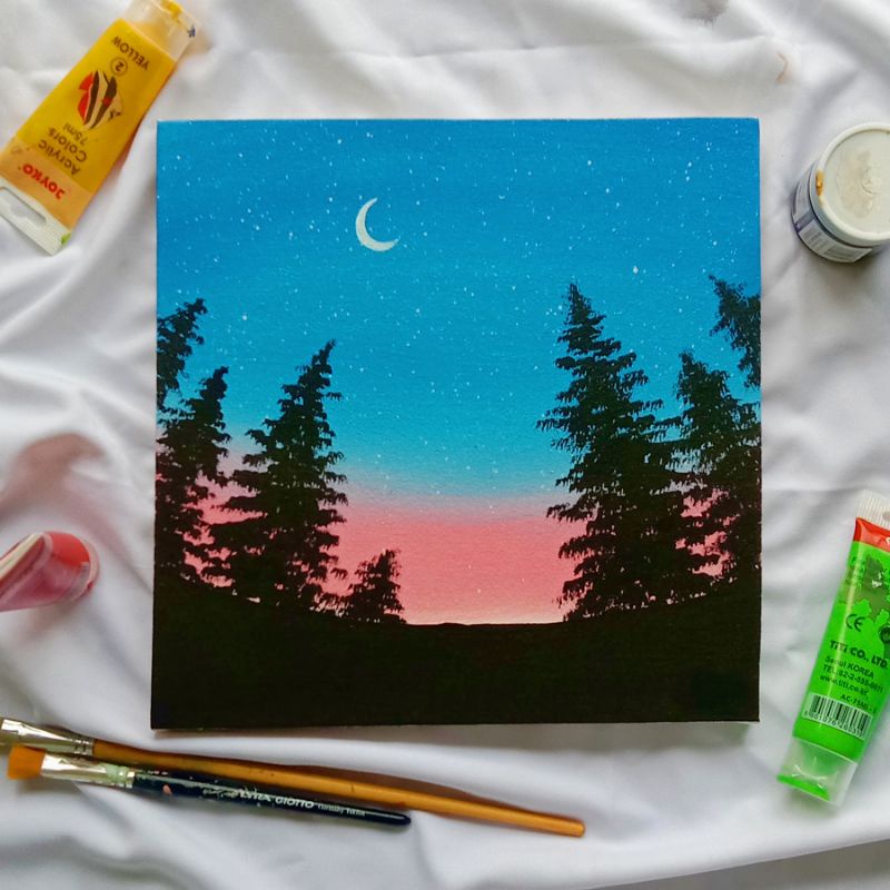 Lukisan Kanvas Canvas Hiasan Pajangan Dekorasi Dinding Pemandangan Ruang Tamu Kamar Rumah Minimalis 