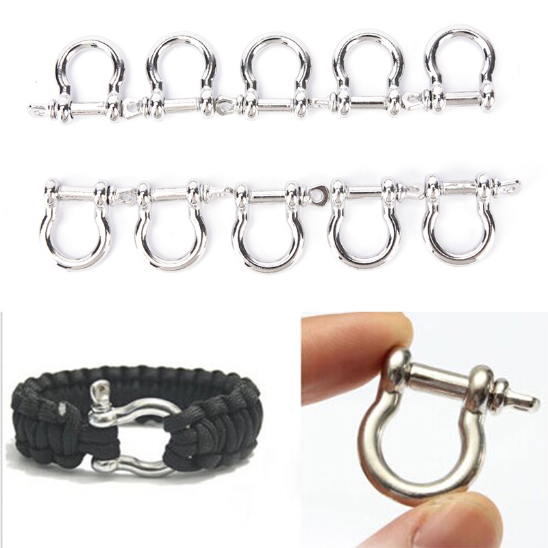 DEID 1/5/10pcs O-Shaped Stainless Steel Shackle Buckle For Paracord Bracelet 210907