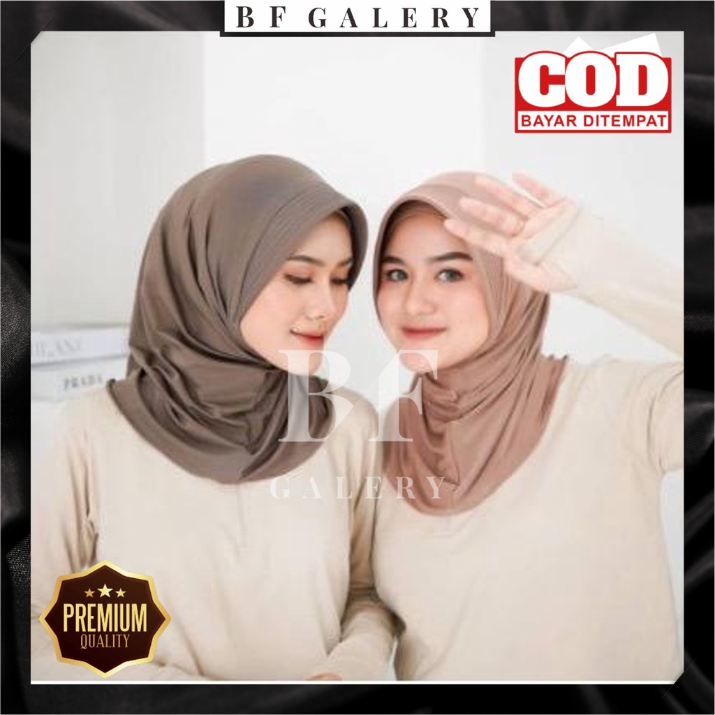 BFJ009 Ped Jersey Volly Instan Jilbab Ped Kecil Sport Olahraga Kerudung Sport Hijab Sporty Dewasa Jakarta BISA COD