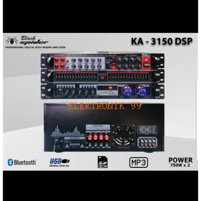 AMPLIFIER BLACKSPIDER KA 3150 DSP KA3150 DSP USB-BLUETOOTH ORIGINAL NEW