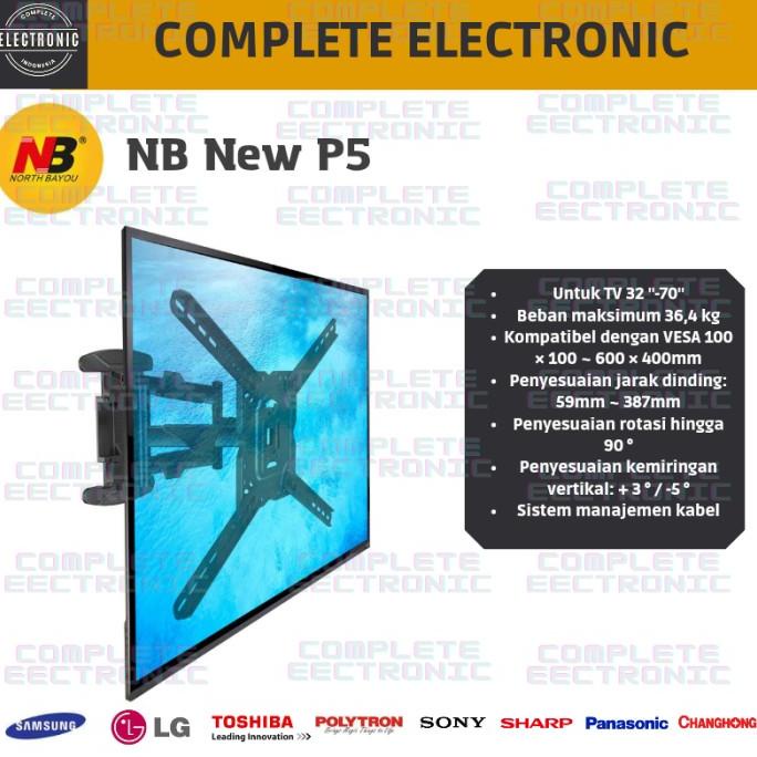 BRACKET TV/MONITOR North Bayou NB P5 40-70 inch TILT SWIVEL.