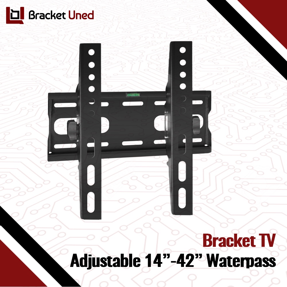 Bracket Braket Breket TV LED LCD Adjustable 14 - 42 Inci Fleksibel Waterpass