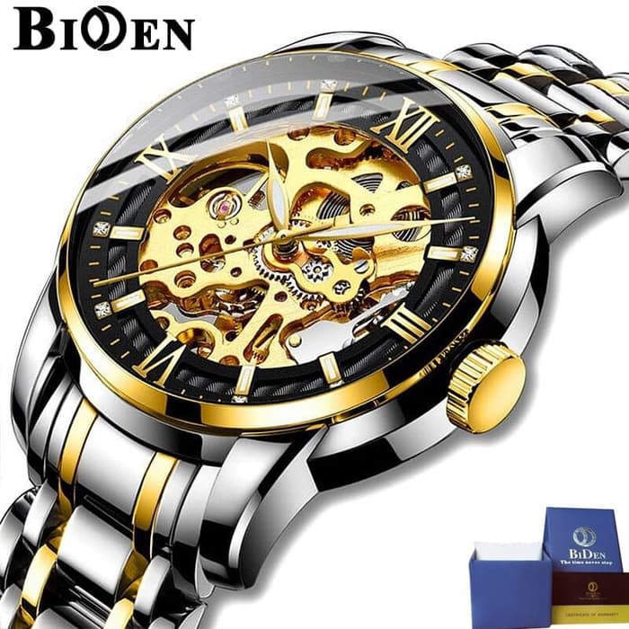 Jam Tangan BIDEN Pria Mekanik Otomatis Original Anti Air Fashion