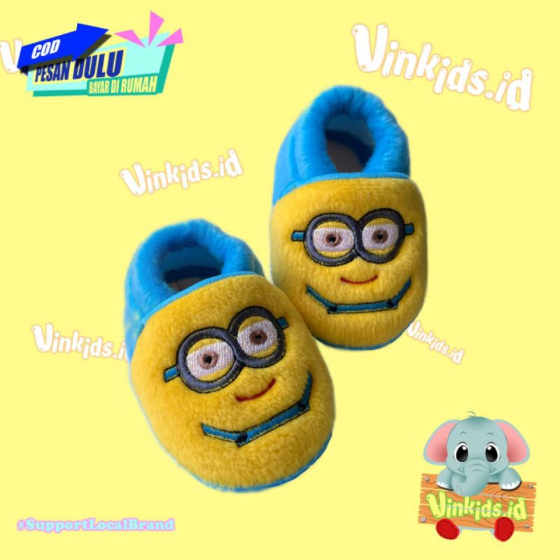 Sepatu Bayi Laki Laki Perempuan 0 12 Bulan Karakter Kartun Lucu Minion Kuning / Prewalker