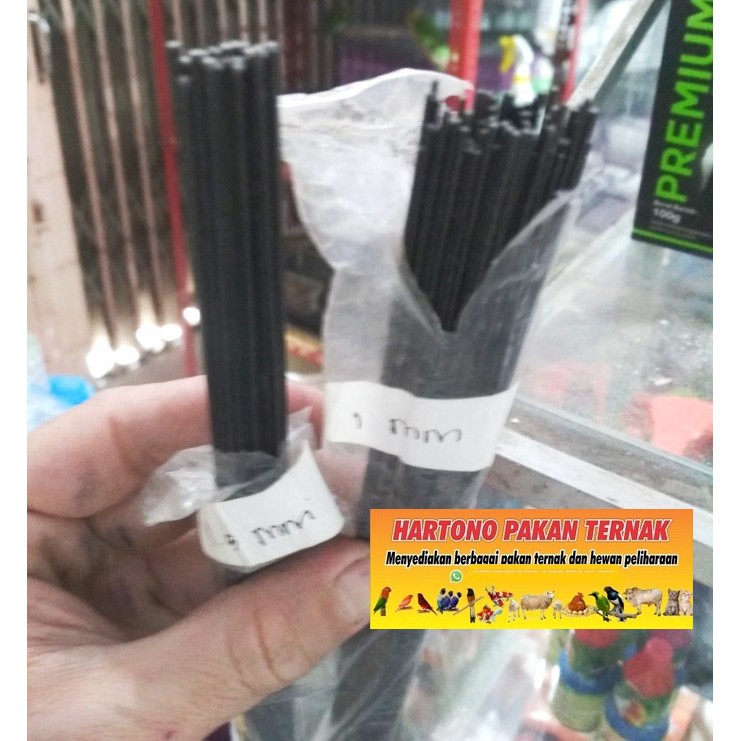 RUJI JERUJI FIBER  1MM &1,5 MM HITAM STIK SANGKAR KANDANG BURUNG DLL