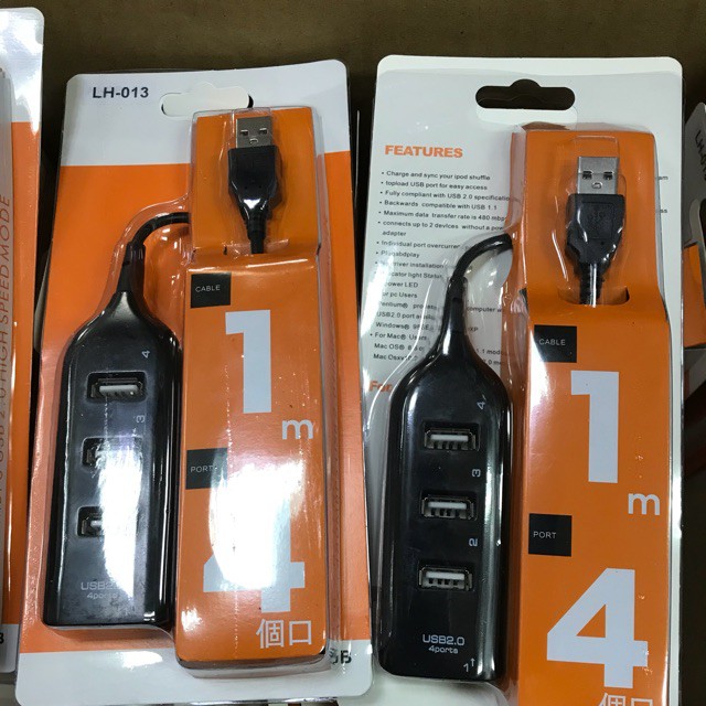 Usb hub 4 port 1M / 4 colokan penghubung USB hitam dn putih / kabel 60 cm