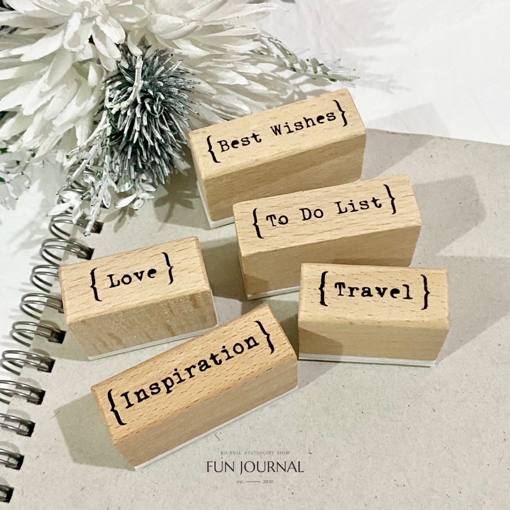 

WORD WOODEN STAMP STEMPEL KAYU UNTUK JURNAL JOURNAL PLANNING PLANNER SCRAPBOOK BUJO DIY