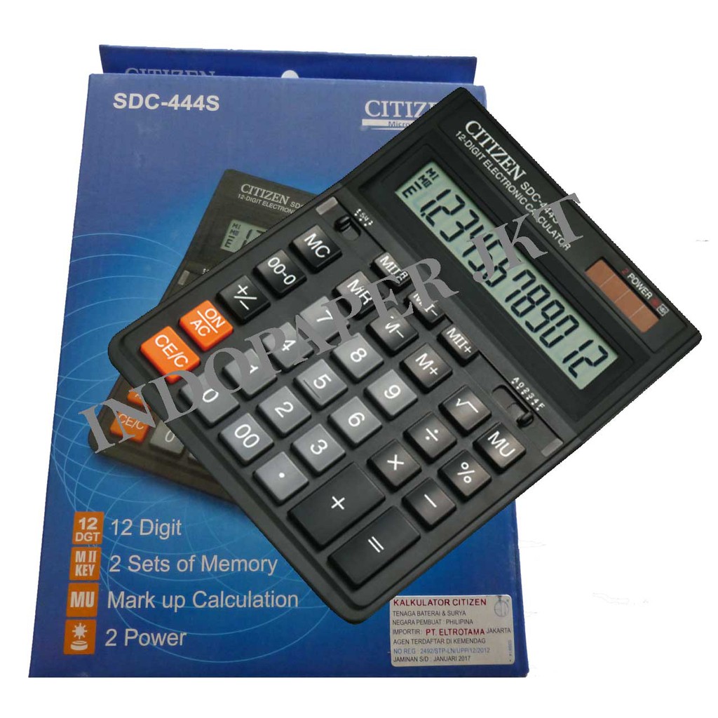 

CALCULATOR 12 DIGIT CITIZEN SDC 444S
