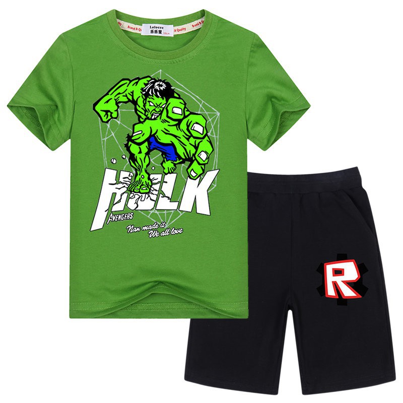 Marvel Hulk T Shirt And Roblox Shorts Boys Sets Avengers Superhero - rainbow hulk roblox