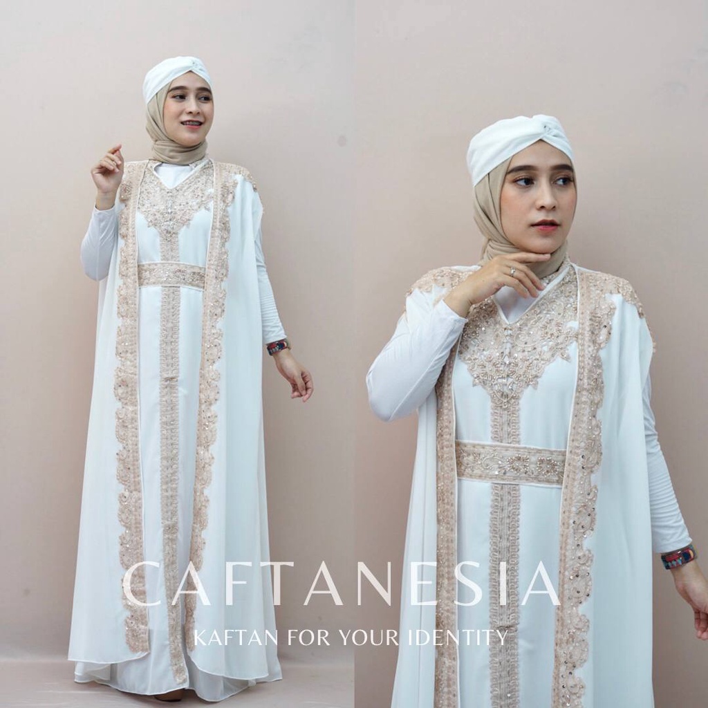 Kaftan Wanita Kondangan | Kaftan Putih Mewah | Kaftan Jumbo | Kaftan Premium | Kaftan Remaja | Dress