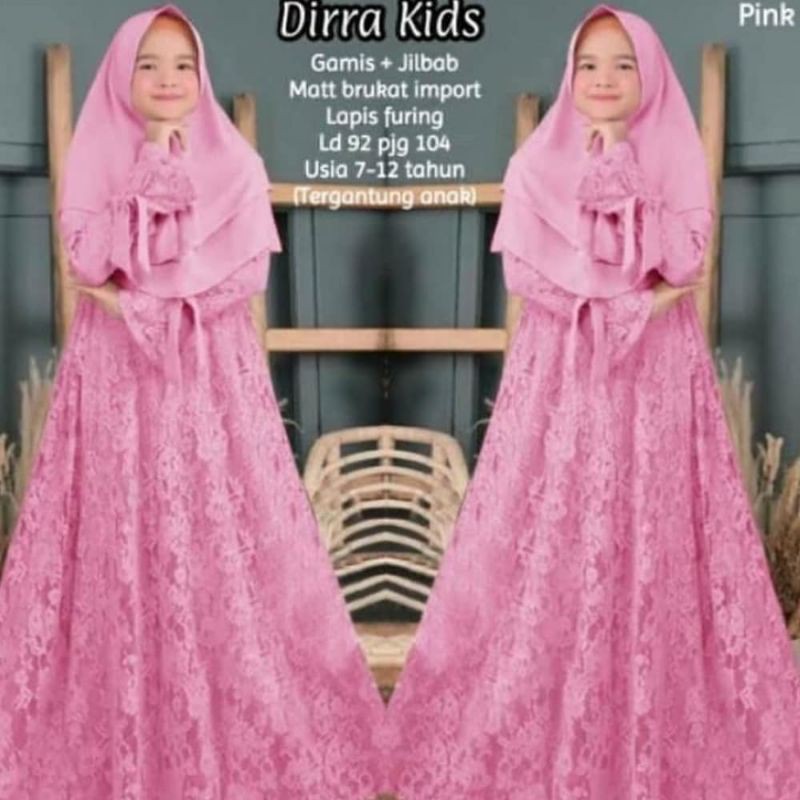 GAMIS ANAK MUSLIM PEREMPUAN TANGGUNG UMUR(10-13 ) TAHUN/DIRA SYAR'I/SETELAN ANAK PEREMPUAN /MYKIDS