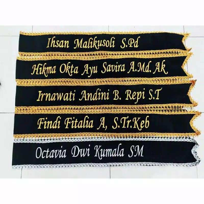 Selempang Wisuda Bludru Renda Bordir MURAH (Selempang Wisuda Renda full Bordir)