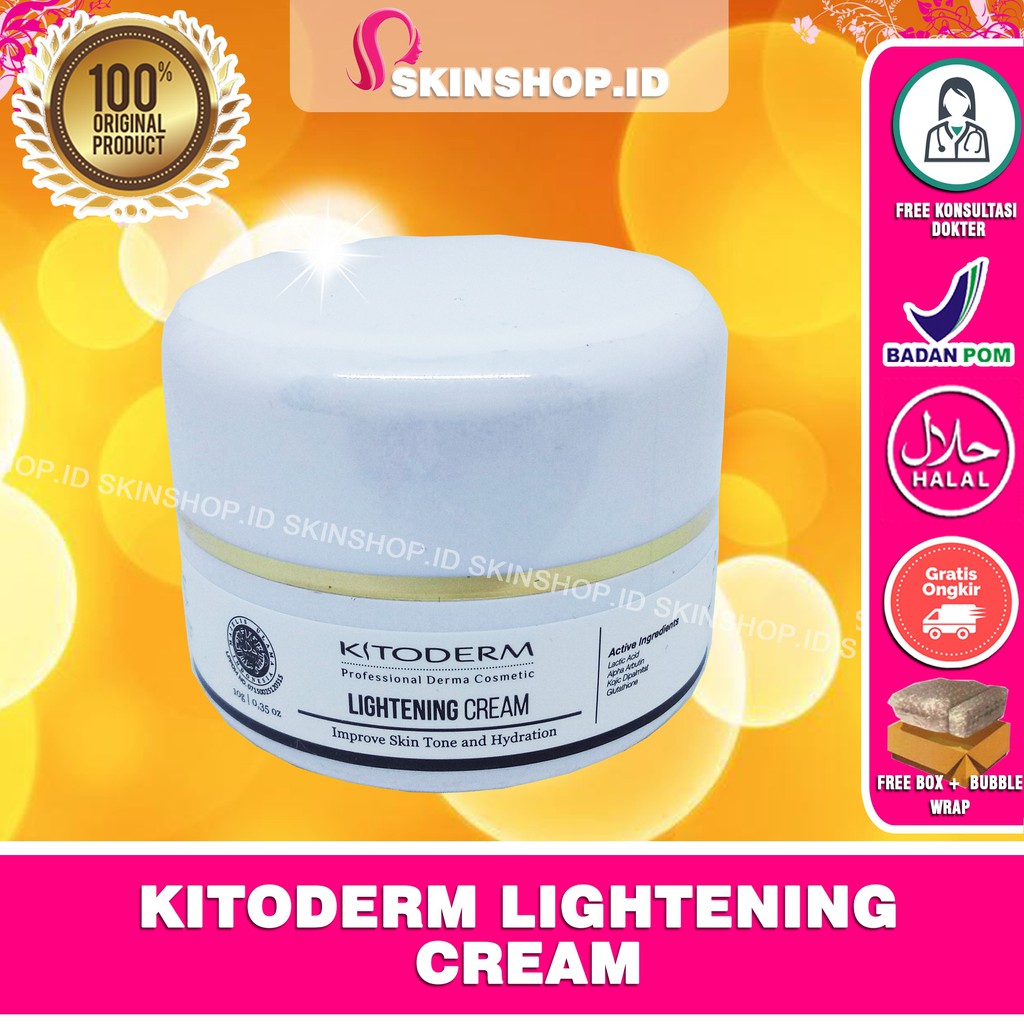 Kitoderm Lightening Cream 10gr Original / Krim Pencerah BPOM Aman
