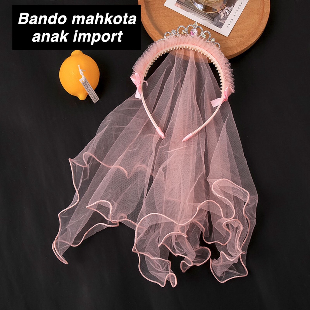 (LOLI-JKT)  AK-06 BANDO MAHKOTA JEWELS FROZEN ANAK IMPORT