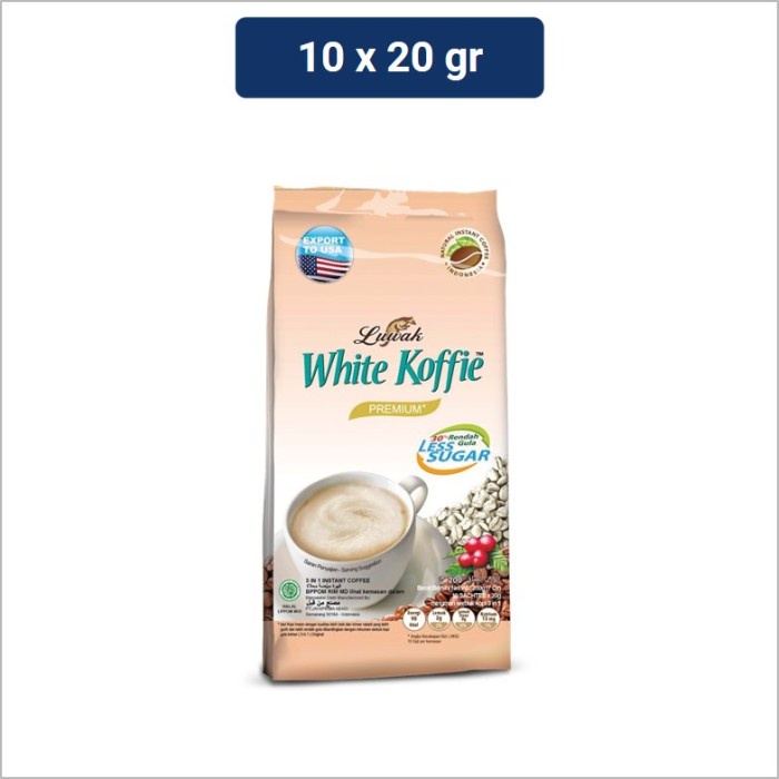 

Luwak White Koffie Less Sugar Bag 10 x 20 gr