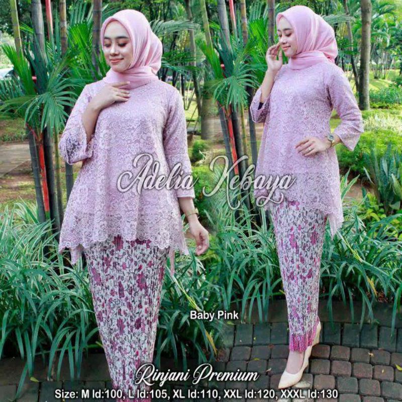 KEBAYA BRUKAT JUMBO KHUSUS LD 130/KEBAYA RINJANI/KEBAYA BIG SIZE/KEBAYA MODERN-Baby pink/dusty