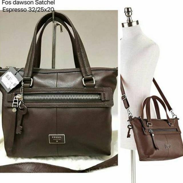 Tas kulit asli Fossil Dawson Espresso original second preloved