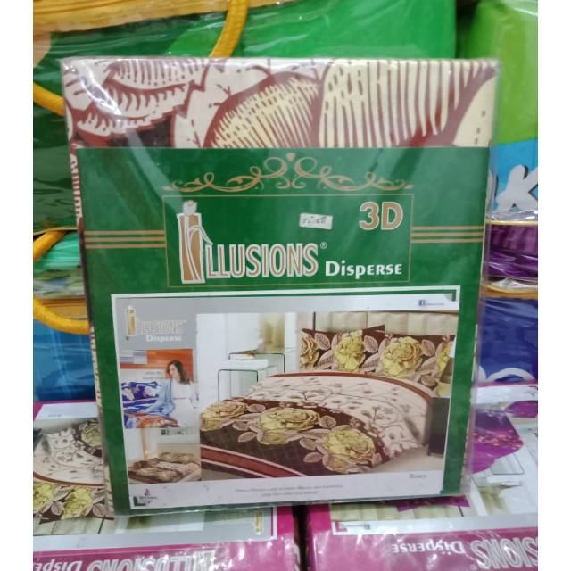 Sprei Illusions King 180x200 cm 3D 3in1 Disperse Kualitas Premium