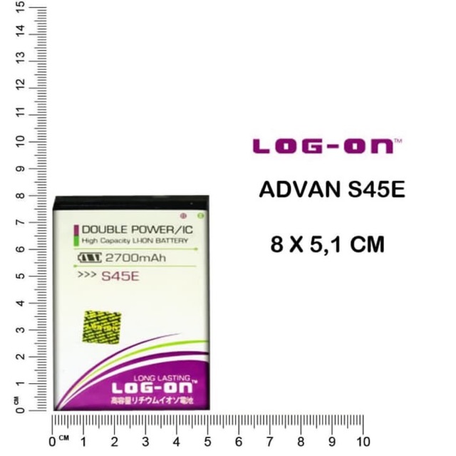 BATERAI LOG ON ADVAN S45E DPUBLE POWER DOUBLE IC