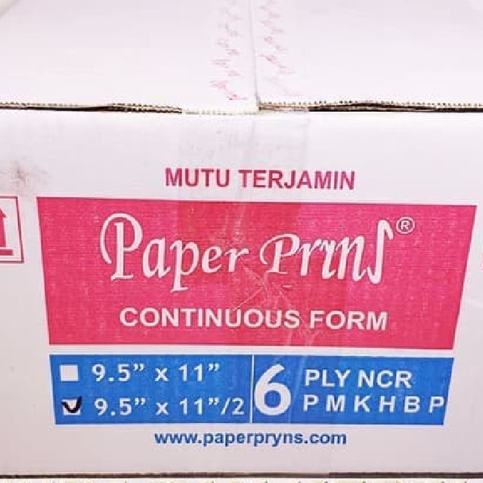 

CONTINUOUS FORM 9,5 X 11/2 6PLY PAPERPRYRNS (PRS - BAGI 2)