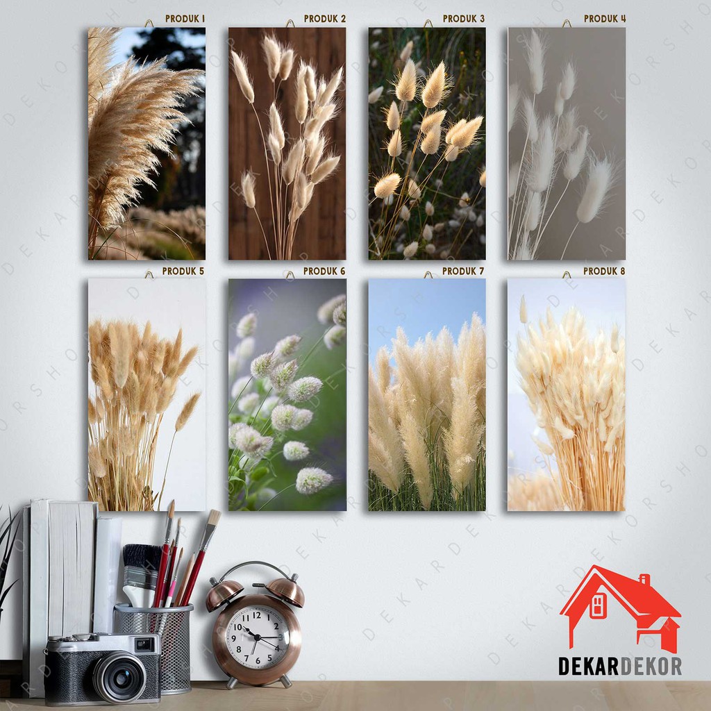 Hiasan Dinding Ruang Tamu Poster Kayu Dekorasi Kamar Pajangan Rumah Walldecor Dapur Bunga Kering ...